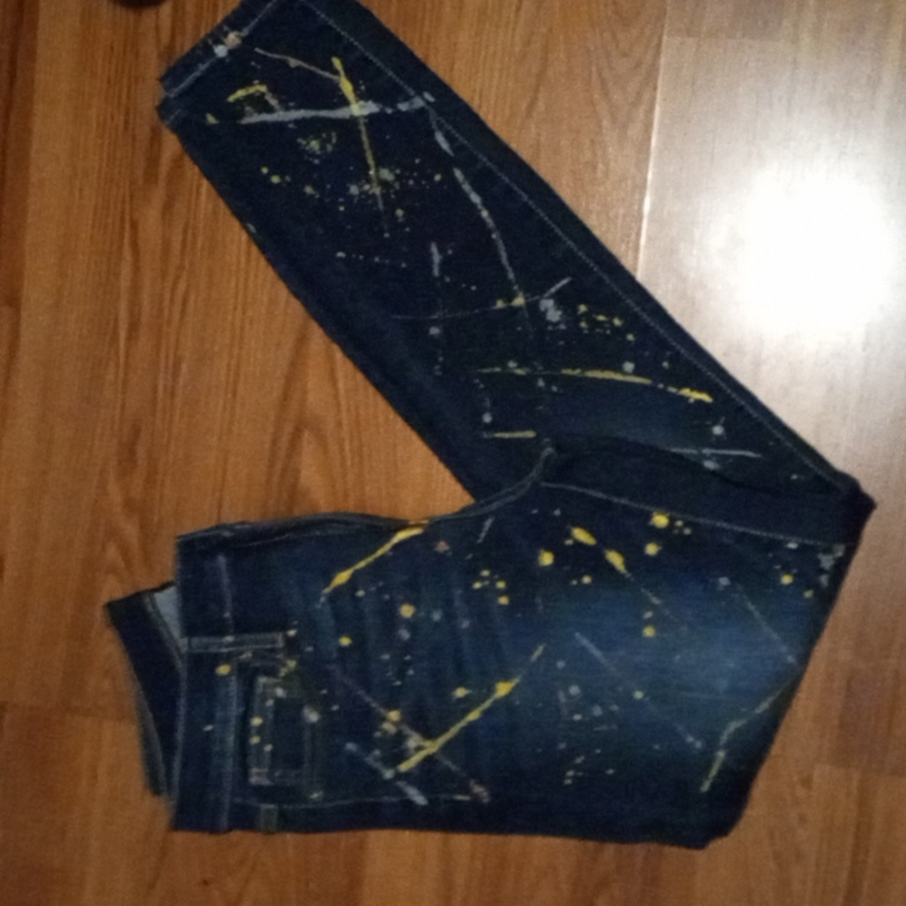 NWOT & EUC Painted Denim Jeans